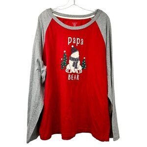 Cuddl Duds Men’s Long Sleeve Papa Bear Pajama Top Long Sleeve Multicolor Sz 2XLT
